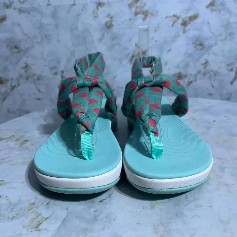 Clarks Arla Nicole Women's Size 9.5 Wide Shoes Green Comfort Slingback Sandals - Picture 2 of 12